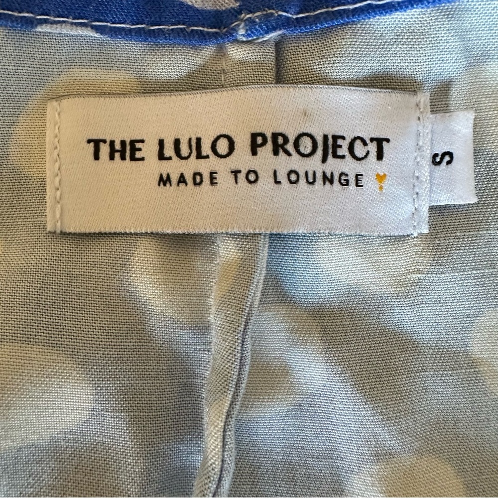 The Lulo Project Blue Polka Dot Halter Wrap Top Linen Cotton Resort Small - Picture 7 of 11